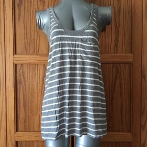 American Eagle Grey and White Tank